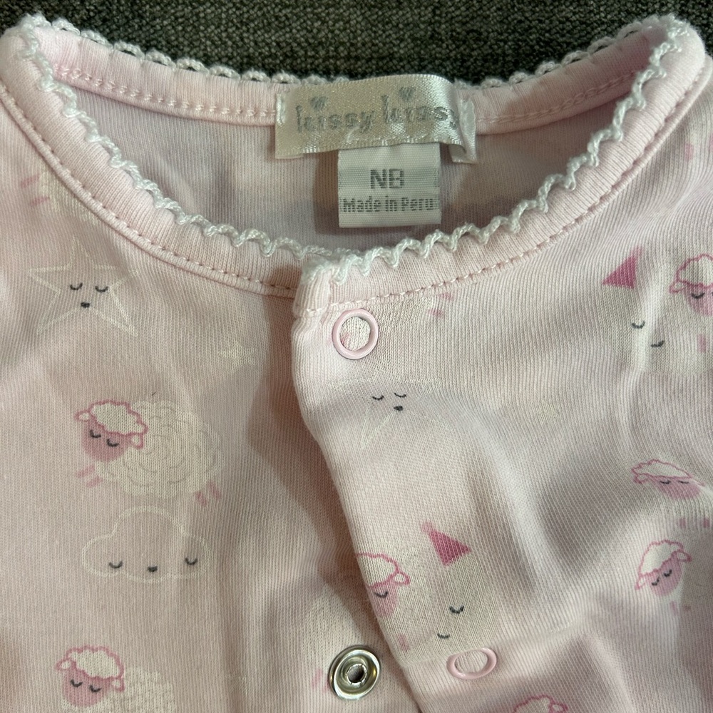 Kissy Kissy Pink Sheep Print Baby Girl Pajamas